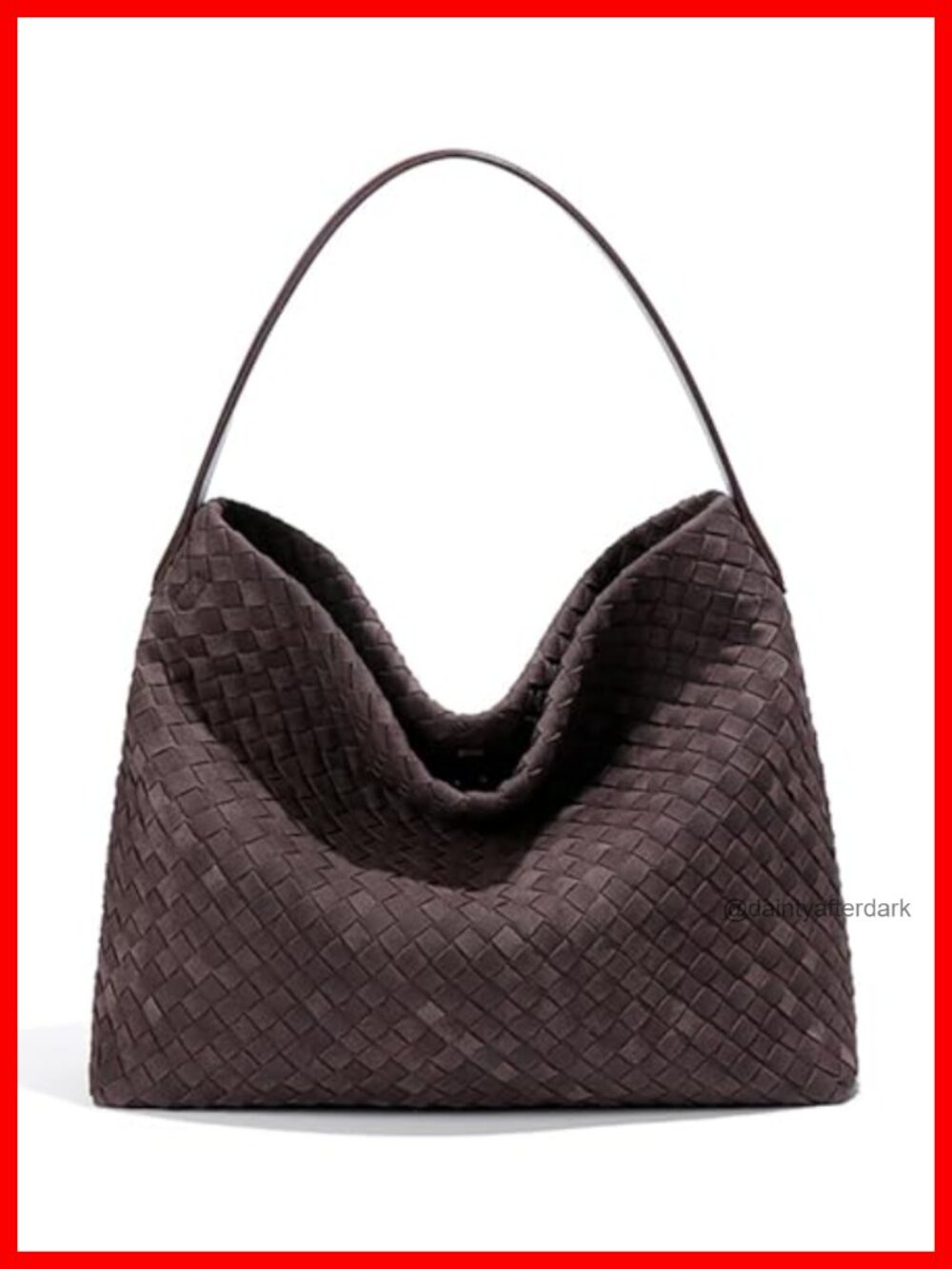 Woven Suede Hobo Tote Bag Shoulder Handbag Travel Purse